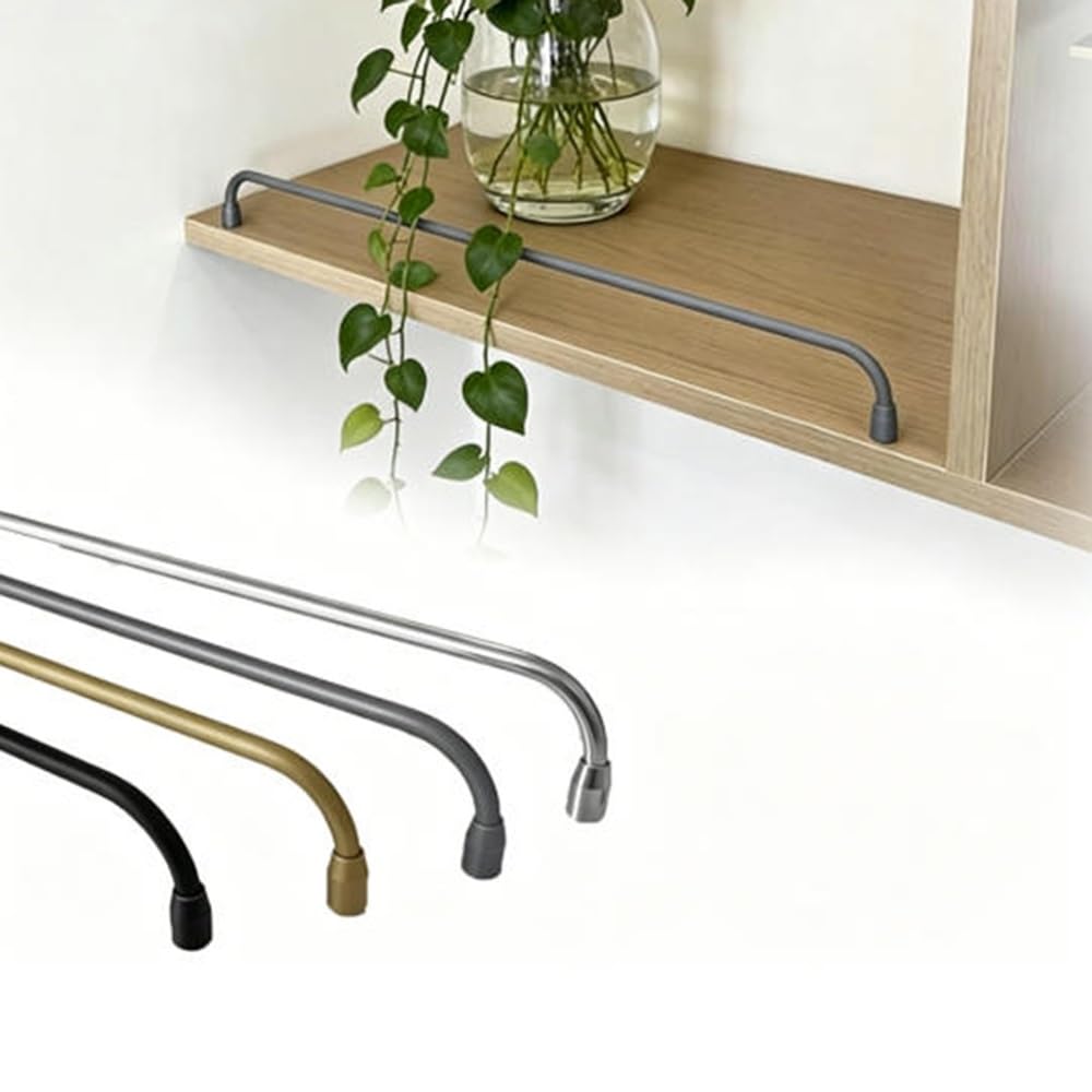 Svbvrfeew Gray Gallery Rail Guardrail Bar For Closet Shelf Rail Decorative Aluminum Tipping Railing Set Display Cabinet Fence Metal Floating Shelf Railing Rod(,28In/71.1Cm)