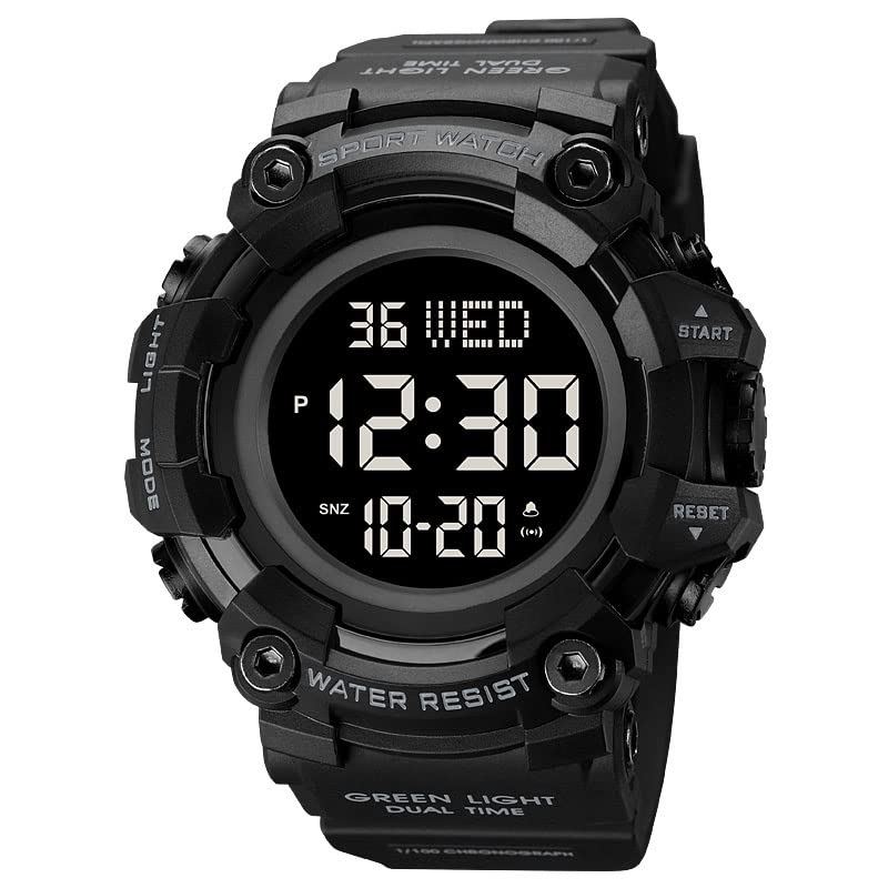 Shocknshop Rubber Analog Digital Sports Multi Functional Dual Time Black Dial Watch For Mens Boys -Sk04 (Digital Black) (B0BY98BVQF) Amazon Price History, Amazon Price Tracker