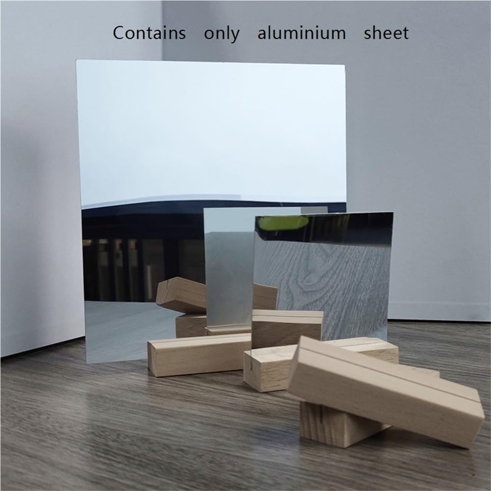 Lamiera di alluminio con superficie riflettente a specchio, effetto specchio fai da te, spessore della lastra di alluminio 0,3 mm-1 mm(300x300x1mm)