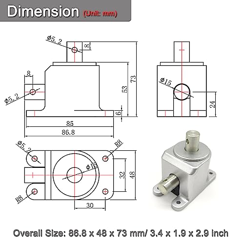 Image of 1:1 Right Angle Tapered Bevel Gearbox 1.5 Module 20 Teeth 90 Angle Drive Steering Gear Device Simple Mechanical DIY Module with 15mm Shaft