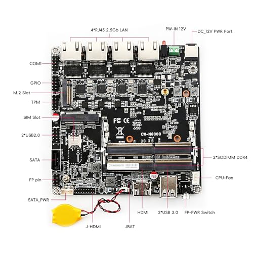 Image of Firewall Appliance 2.5Gbe Intel Celeron N5095 Quad Core, 4*Intel I225-V LAN Fanless Mini PC 8G DDR4 128G M.2 NVMe Support PFSENSE Router /AES-NI /OPNsense