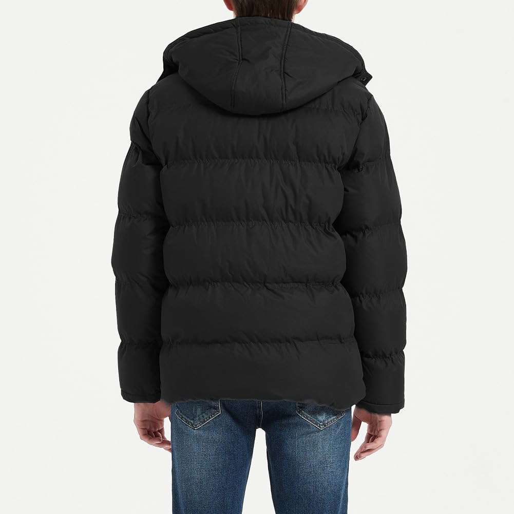 BININBOX Piumino da uomo leggero con cappuccio con colletto alla coreana lucido piumino spesso invernale parka