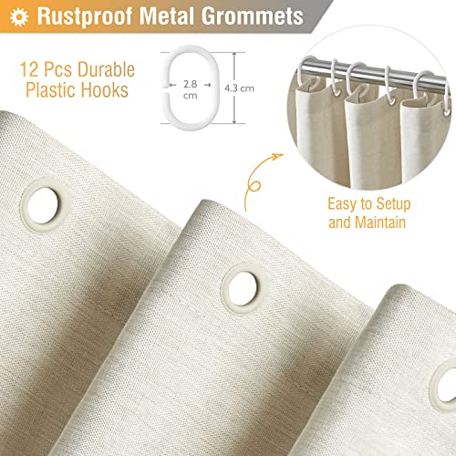 BTTN Tenda da doccia in lino resistente alla