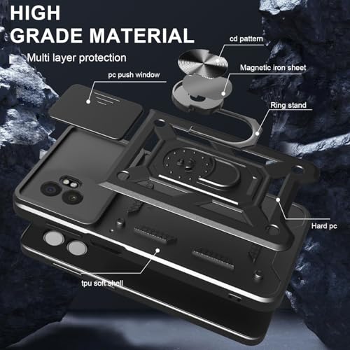 for Samsung Galaxy xcover7 pro Case with [2 Pack] Tempered Glass Screen Protector, for Galaxy Xcover 7 pro Heavy Duty Armor [Military-Grade] Protective, Lens Protects Magnetic Kickstand Case Black by Anvzle - Used condition - Image 8