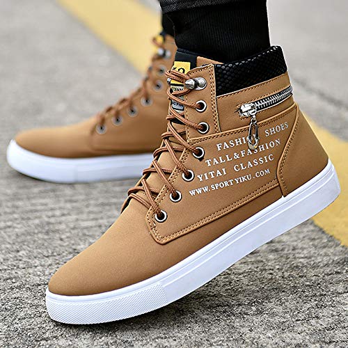 tazimall Men's High Top Sneakers Casual Skate Shoes Lace Up Walking Shoes2