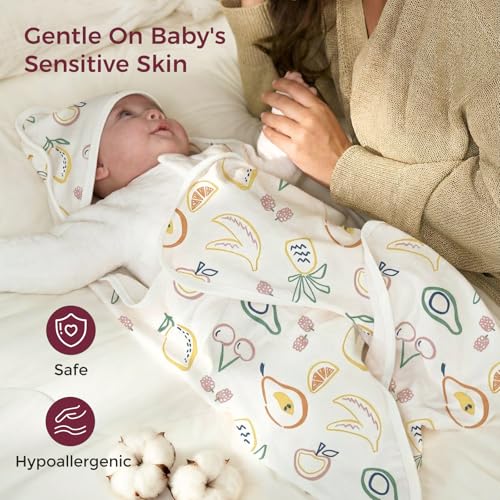 Image of Momcozy Baby Towel with Hooded - Ultra Soft & Absorbent Large Bath Towel Set for Comfort & Gentle on Baby's Skin - Shower Gift & Bath Essential & Baby Registry Search for Newborn,Infant,Toddler,Kids