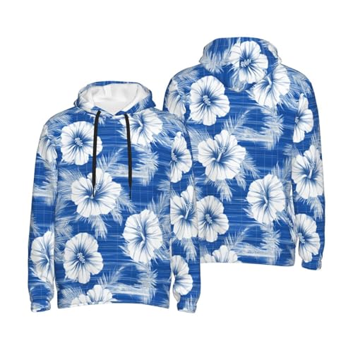 Hoodies For Men - Hawaiian Hibiscus Blue Print Long Sleeve Casual Men'S Hoodies & Sweatshirts Pullover With Pocket4