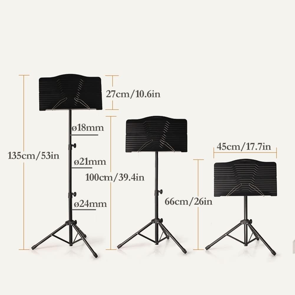 Atril para Partituras Plegable De Doble Uso 2 En 1, Base De Trípode Ajustable, Soporte para Música Orquestal, Carga Máxima De 4 Kg, para Guitarra, Violín, Etc.,