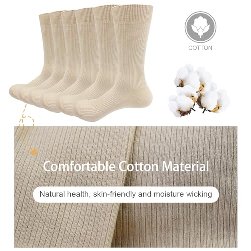 LA DEARCHUU Mens Dress Socks 6 Pairs Cotton Classic Solid Color Crew Socks Lightweight Soft Mens Socks3