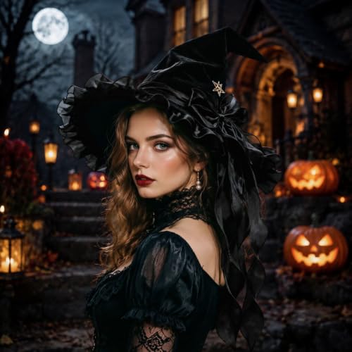 Witch Hats For Women Lolita Magic Wizard Hats Halloween Costume Witch Hat - image 2