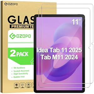 GOZOPO 2 Pack Screen Protector for Lenovo Tab M11 2024 / Idea Tab 2025 11 inch, Full HD Tempered Glass Film