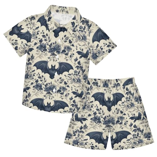 Image of Boccsty Red Strawberry Boy Summer Shorts Sets Hawaiian Toddler Boys T-Shirt & Pants 2 Pcs 3T-10T