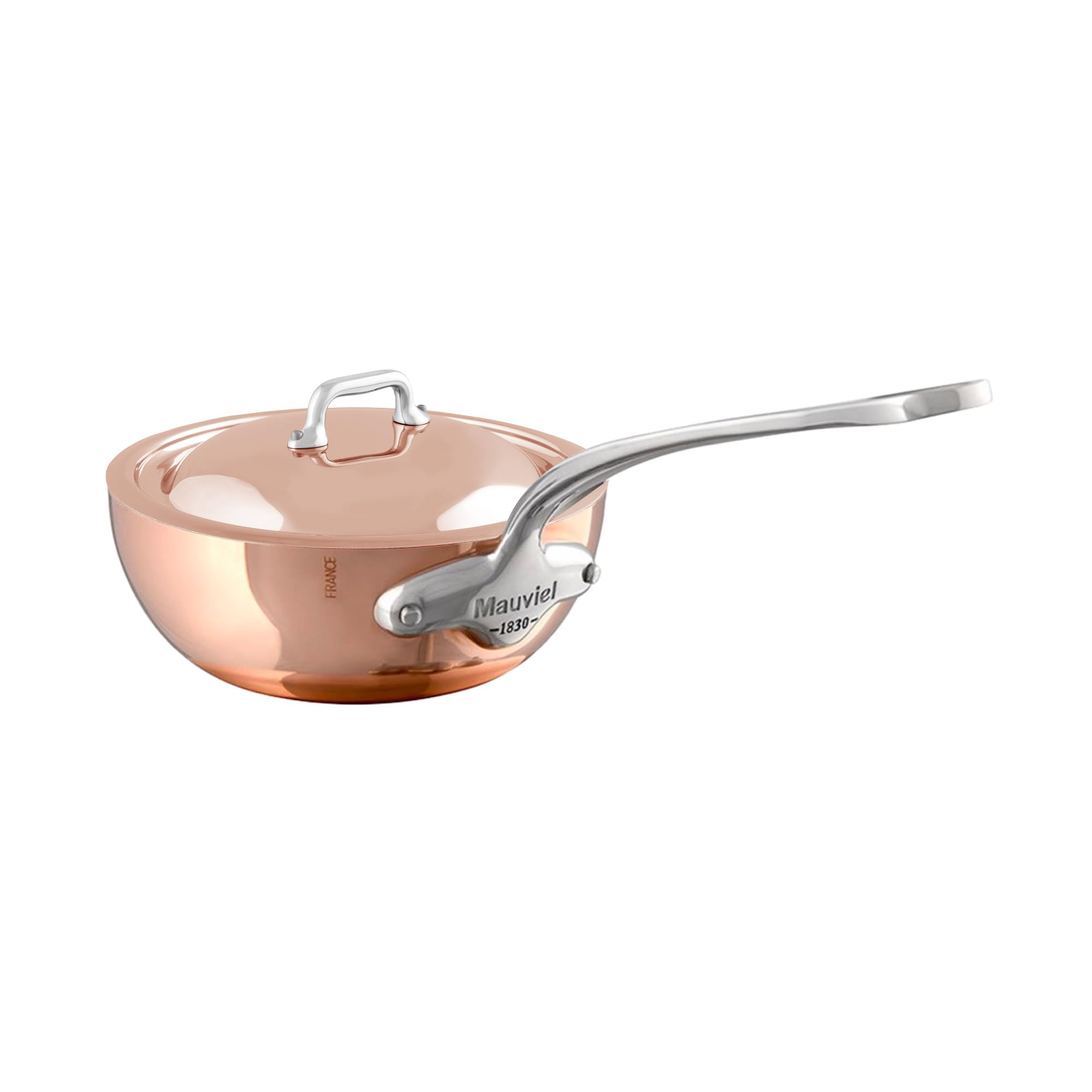 Mauviel M'Heritage 150 S, poêle de chef cuivre poli, couvercle incurvé