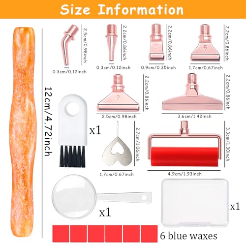 Image of Praise V Do Diamond Painting Art Drill Pen Kit with Screw Stainless Steel Rose Metal Tip Nibs Placers Roller Tool Accessories, Ergonomic Diamond Art Pen for 5D Diamond Paint Bead Dot Amber