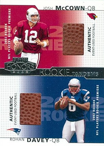 Autograph Warehouse 345069 Josh McCown & Rohan Davey Player Used Memorabilia Patch Football Card - Cardinals44; Patriots 2002 Playoff Honors No. RT10 Rookie