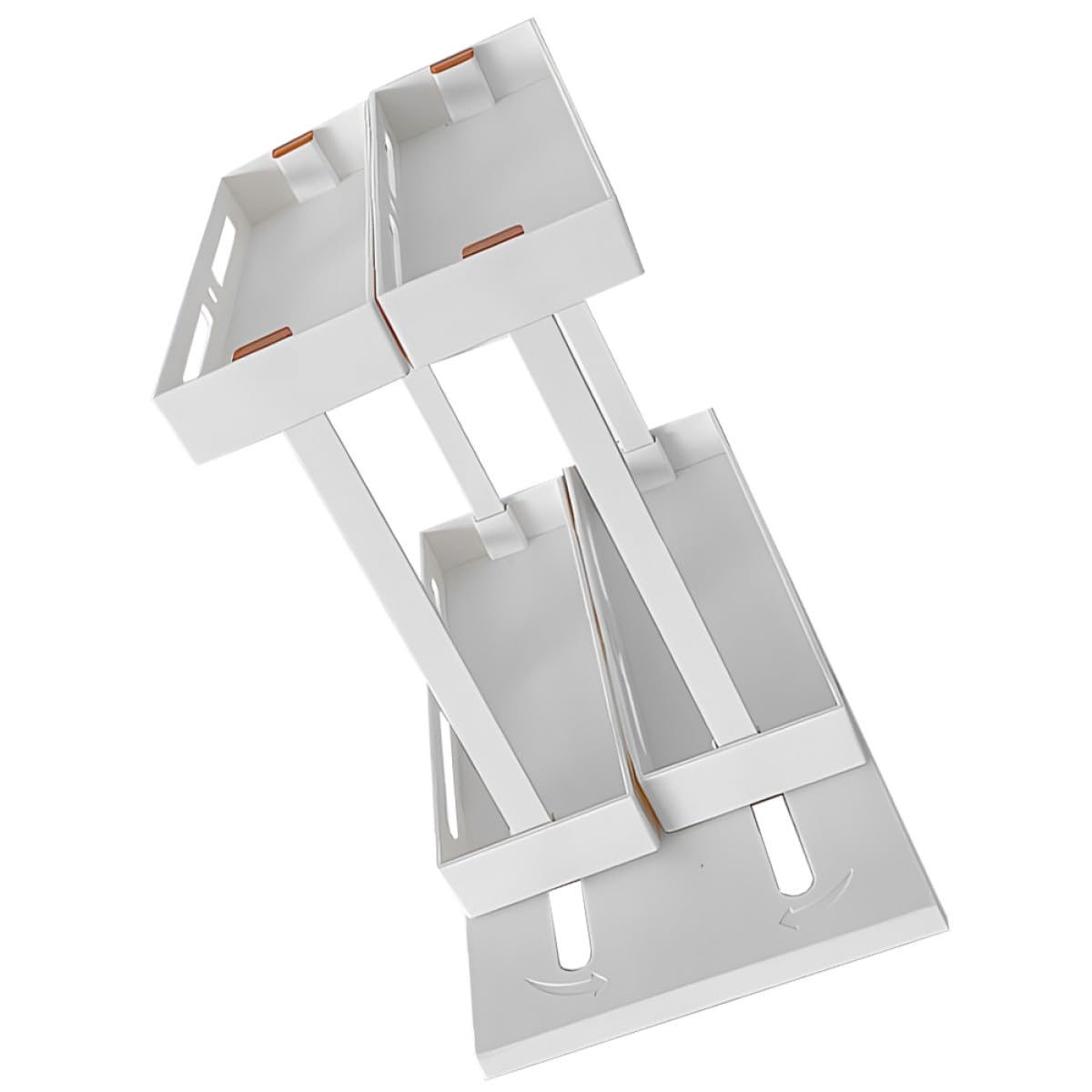 Didiseaon Organizzatore da Cucina Salvaspazio Bianco Design Estraibile a 2 Livelli in Abs e Acciaio al Carbonio per Dispense e Mensole