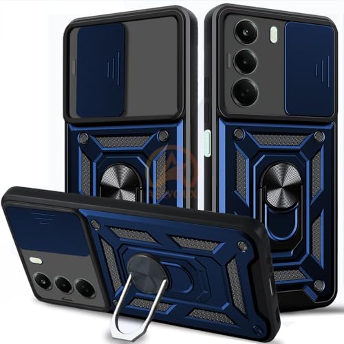 Image of Armor Bumper Back Cover Case for OnePlus Nord CE 6 Lite 5G Rotating Camera Cover, Ring Holder & Kickstand | Heavy Duty & 360 Degree Protection OnePlus Nord CE 6 Lite 5G Back Cover (Blue)