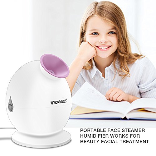 KINGDOMCARES Hot Mist Facial Steamer Warm Nano Ionic Moisturizing Face Humidifier Personal Home Sauna SPA Unclogs Pores Blackheads Acne Comedone Removal Facial Hydration System Nano Sprayer Pink