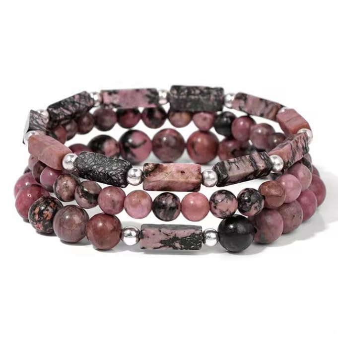 3pcs/set Men Natural Stone Bracelet Rectangle Shape Tiger Eye Lapis Lazuli Howlite Beads Bracelets Set For Women Male3