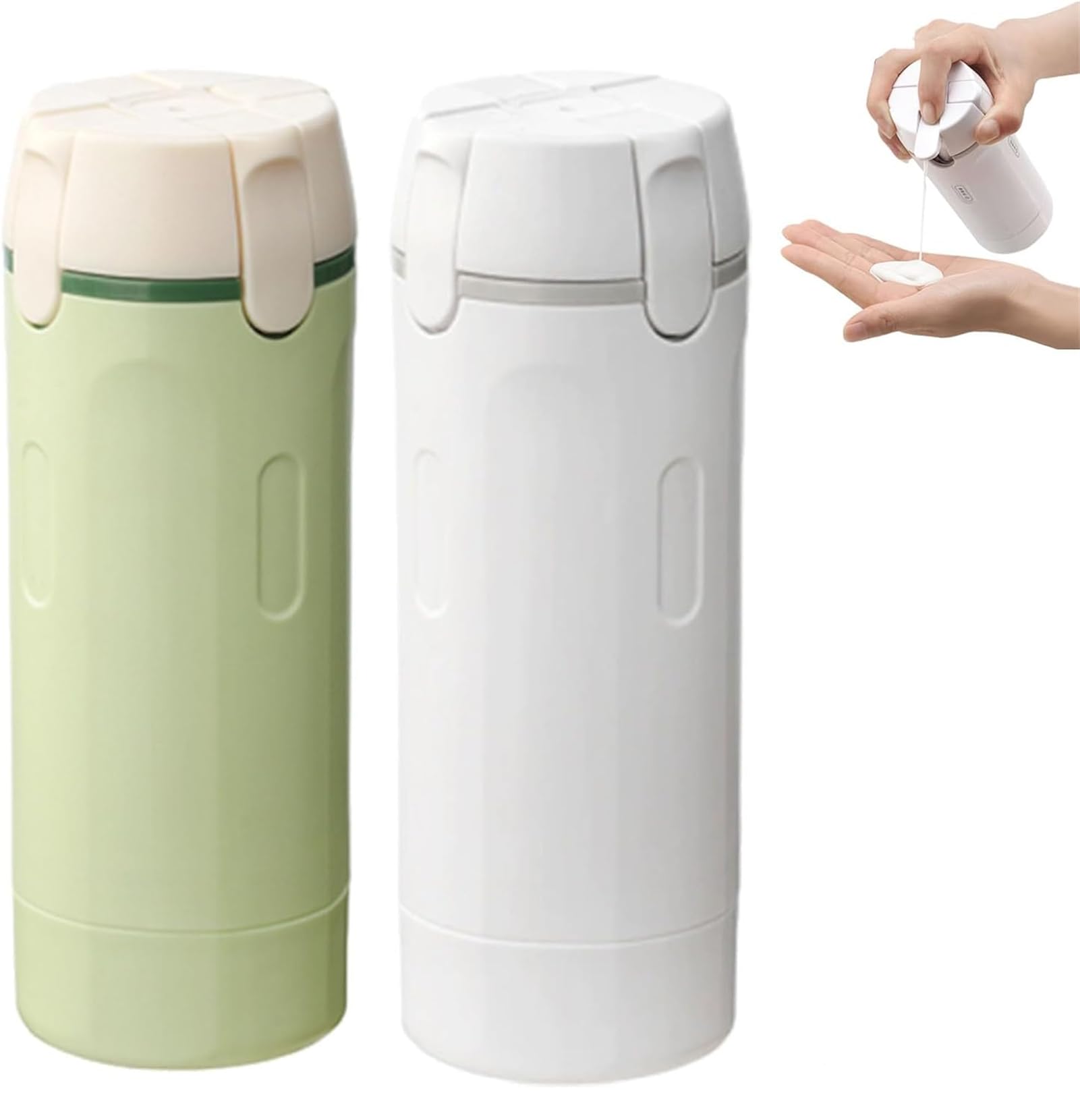 Botella dispensadora de viaje 4 en 1 rellenable a prueba de fugas con escala