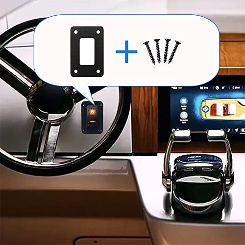 Image of 1 Way Rocker Switch Panel Housing Holder Aluminum Brushed Metal Mounting Bracket for Car Boat Yacht RV Trailer Truck Toggle Switch Housing Waterproof