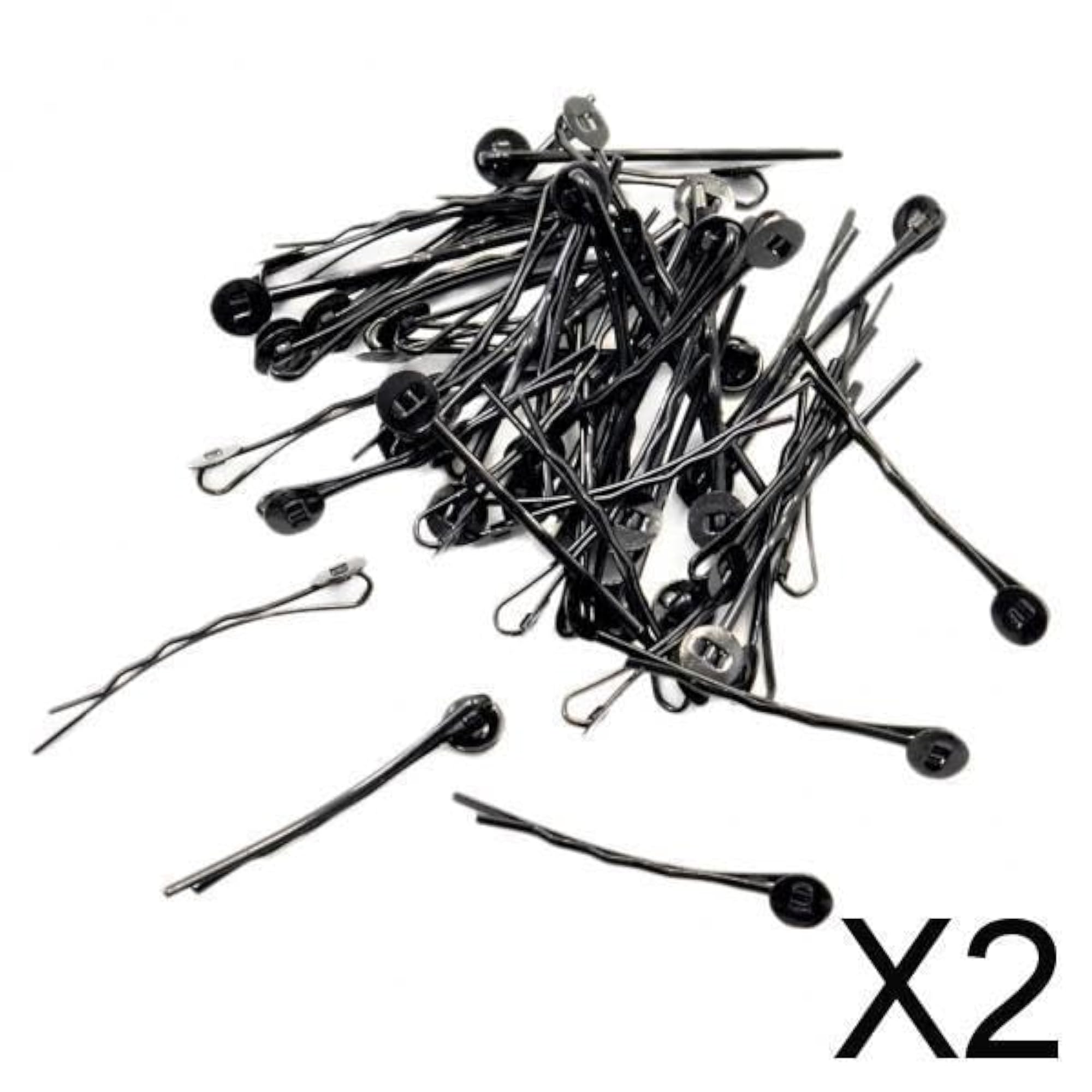 2x50x Black Hair Clips Bezel Tray Base Barrettes Set