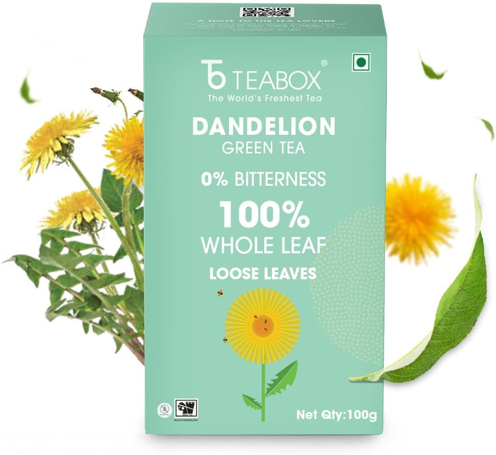 Teabox Premium Green Tea With Dandelion Roots | 100% Whole Leaf Green Tea From The Himalayas | 100 Grams