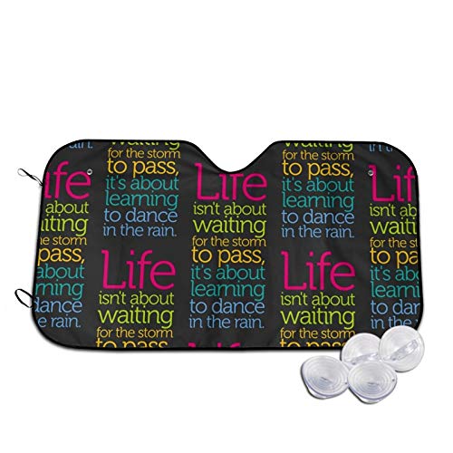 Motivational Quote Printed Car Windshield Sun Shade,Front Window Windshield Sunshade Uv Rays Sun Visor Protector Medium