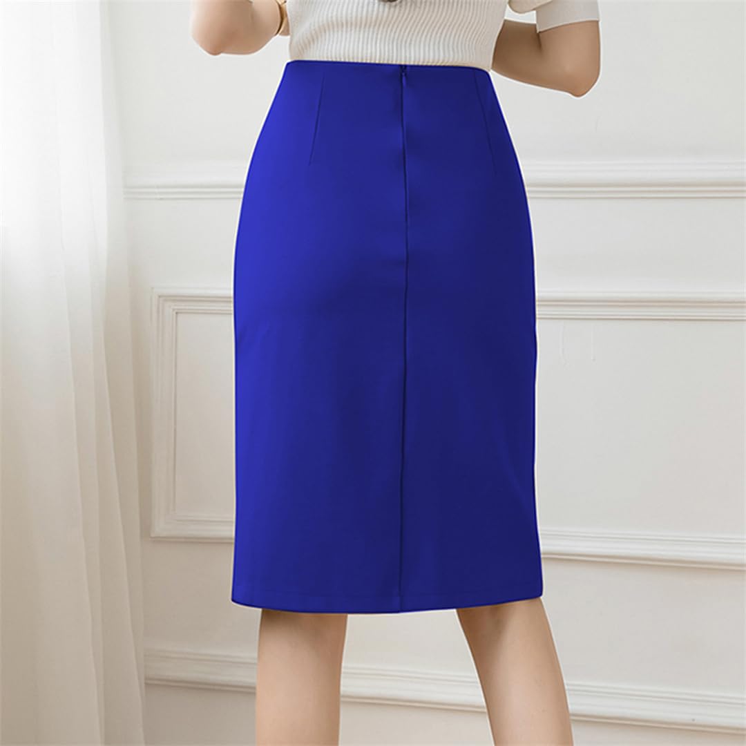 Hcclijo Faldas De Tubo De Cintura Alta para Mujer Faldas Formales Elegantes De Oficina para Mujer Faldas Midi A La Cadera con Envoltura Elástica Vintage