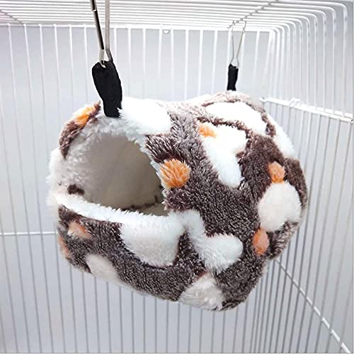 Image of Warm Bird Nest House Winter Parrot Hanging Hammock Cage Tent Plush Bird Hut Hideaway Cute Guinea Pig Hamster House Cave Small Animal Sleeping Bed for Gerbil Parakeet Squirrel Hedgehog