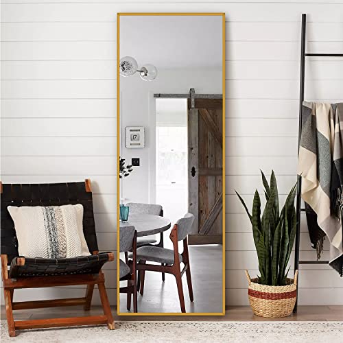 Miruo 63"X20" Mirror Full Length Wall Mirror Floor & Full Length Mirrors For Wall Decor Living Room Wall-Mounted Mirrors Body Mirror Gold Mirror Large Mirror #TOP3