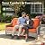 ovios Outdoor 5 Piece Patio Furniture with Fire Pit Table,Wicker Coversation Set with Swivel Rocking Chair,Comfy Sectional Deep Sofa for Outside Porch Balcony Backyard Pool,Orange