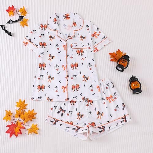 Halloween Pajamas Women Satin Pajama Set Silk Pj 2 Piece Loungewear - image 3