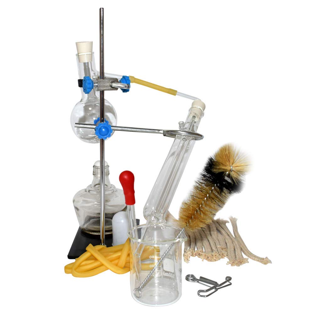 Home Distiller Distilling to Making Your Own Essential oil, Moonshine, Alcohol Distiller Water Distiller Purifier, Chemistry Lab Glassware Kit,glass Distilling,distillation Apparatus 10pcs set, 100 ML