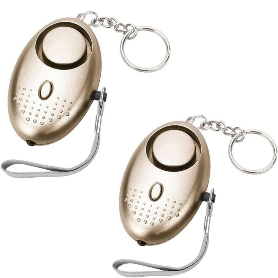 2 Pcs Personal Alarms for Women 150DB Reusable Police Approved LOUD Security Alarms Siren Keychain with LED Light
