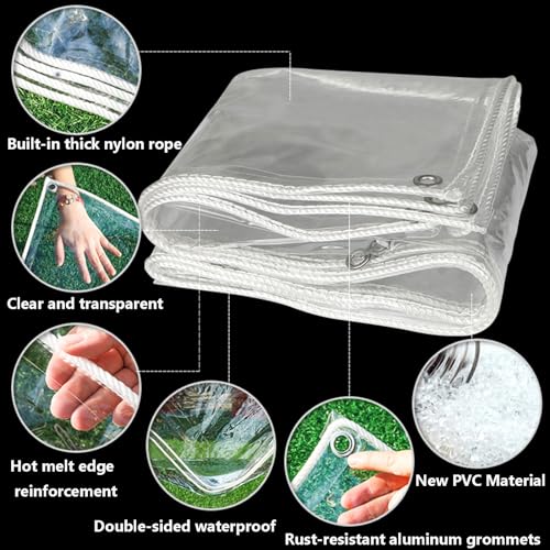 Cortinas transparentes impermeables de lona para exterior de 3.5x2m 3