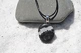 Marble Zebra Jasper Palm Stone on a Leather Cord Necklace