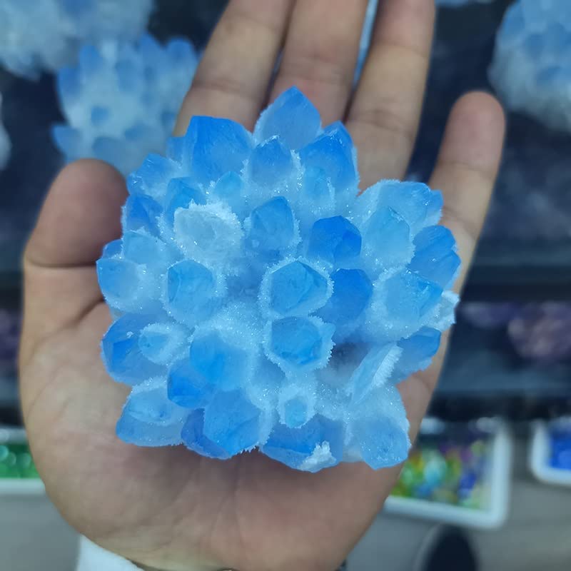 Mineral de cristal azul natural de 300g para decoración del hogar 4
