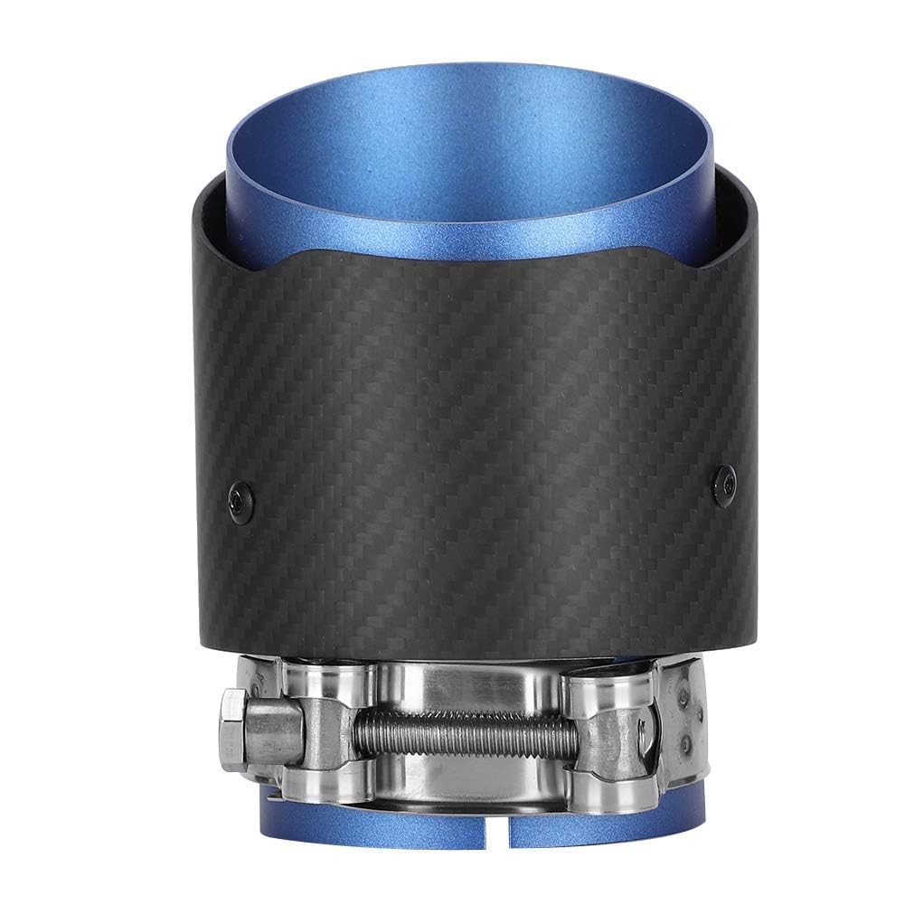 Garganta de Cola, Fibra de Carbono Entrada de 80 Mm Salida de 101 Mm Garganta de Cola Reemplazo de Punta de Tubo de Escape Mate de Lado Recto para CX5 CX4 (BLUE)