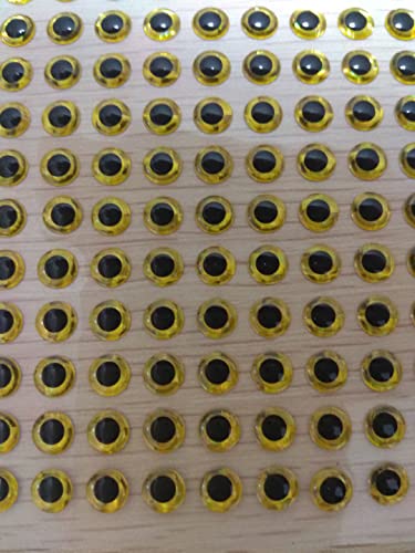 2mm 3mm 4mm 5mm 6mm 7mm 8mm Yellow 3D Soft Holographic Fishing Lure Jig Fly Tying Material Craft Doll DIY Eyes (500pcs 4mm)