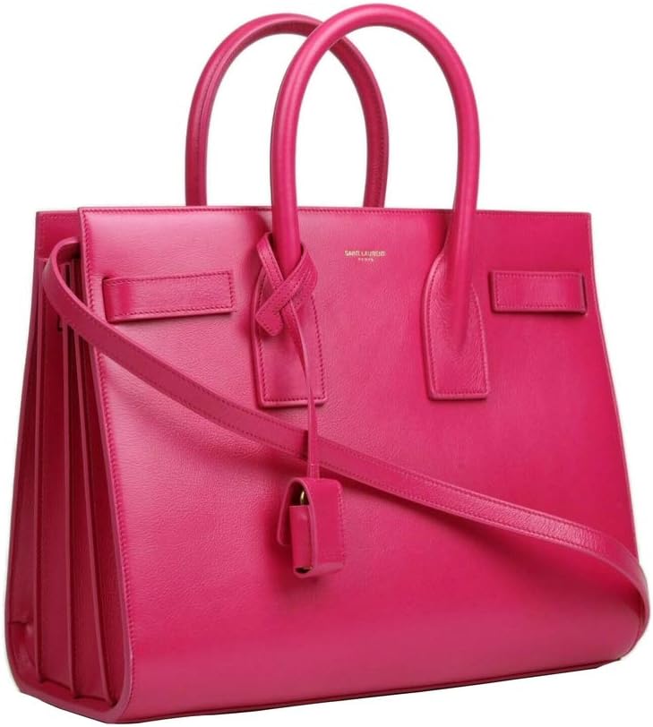 Saint Laurent Women's JOUR Hot Pink Leather Satchel Bag 355153 5623