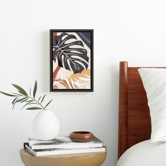 Society6 Wild Garden 03 by Flow Line-Framed Canvas (Black - 8 x 12)