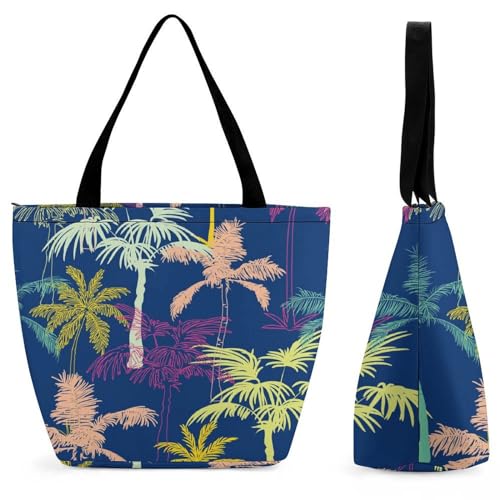 Sac de shopping pour voyage fini le manque de place grâce au grand cabas cocotier coloré