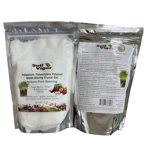 Water-Wise Gardening with Soil Vigor Fine Granules, Super Absorbent Polymer for Reduced Watering,...