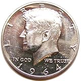  Brilliant Proof 1964 Silver Kennedy Half Dollar by United States Mint