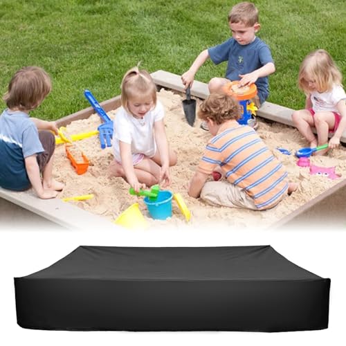 Sandkasten Abdeckung, 150 x 150 x 20 cm Sandkastenplane, Sandkasten Abdeckplane, Wasserdicht Staubdichte Sandkasten Abdeckung, Sandkastenabdeckungen, für Pool Terrase Sandkasten Garten