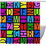 Bunte Buchstaben Duschvorhang mit Haken