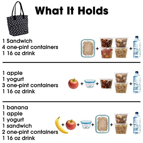 Image of J World Lola Lunch Tote Bag Insulated Lunch-Box for Women & Teen Girls, Line