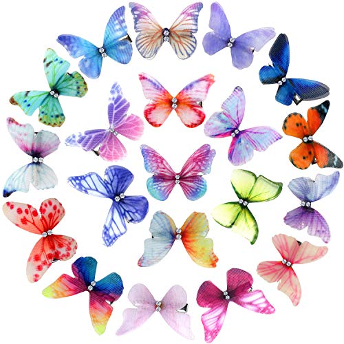 20pcs Butterfly Hair Clips Colorful Butterfly Barrettes 3D Valentine's Day Hair Accessories Snap Hair Clips for Teens Women Party Favors (Multi Color1)
