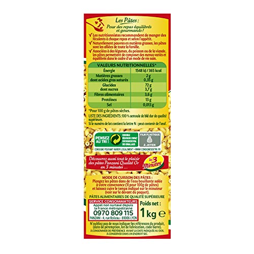Pâtes Coquillettes Panzani Le Paquet De 1kg - vue 3